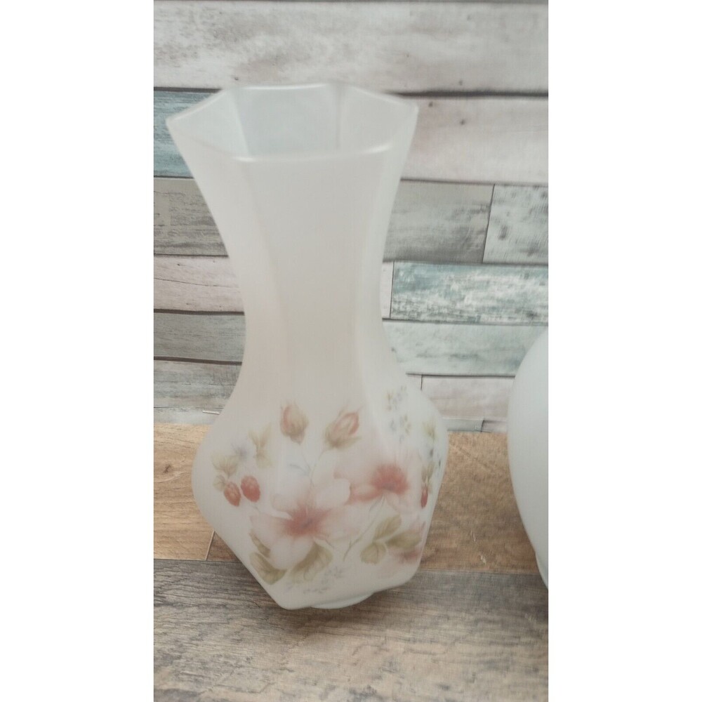 5 Piece Vintage Viking Art Glass CRYSTAL MIST Satin/Frosted Hand Painted… - Picture 6 of 16